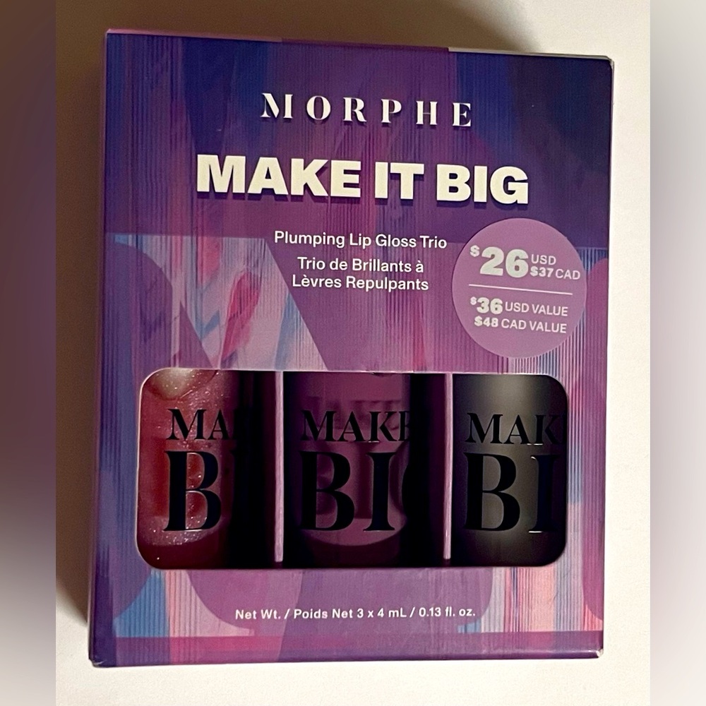 MORPHE Ultralavender Make It Big Plumping Lip Gloss Trio. NEW!
